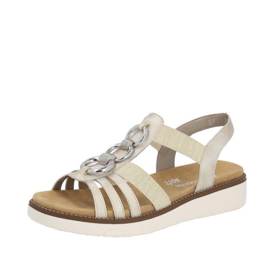 Remonte Women's sandals | Style D2073 Casual Sandal Beige Combination - Click Image to Close