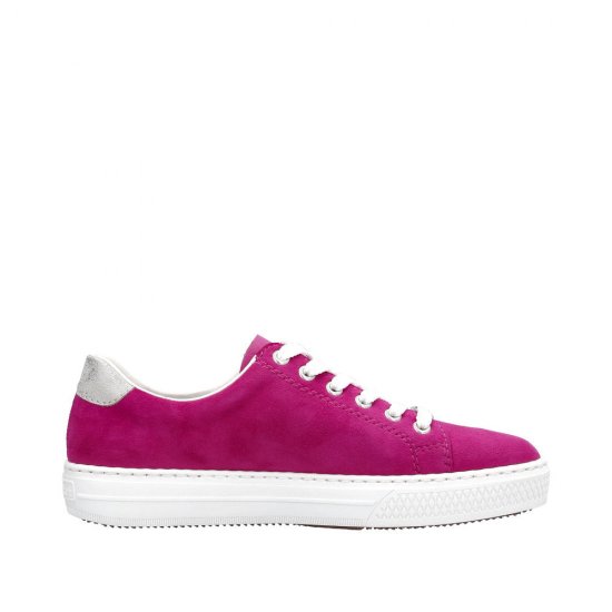 Rieker Women's shoes | Style L59L1 Athletic Lace-up with zip Pink - Click Image to Close