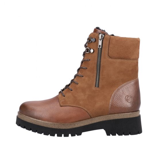 Remonte Suede Leather Women's Mid Height Boots| D1B73 Mid-height Boots Brown - Click Image to Close