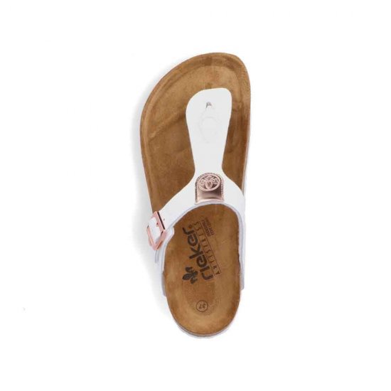 Rieker Women's sandals | Style V8391 Casual Flip Flop White - Click Image to Close