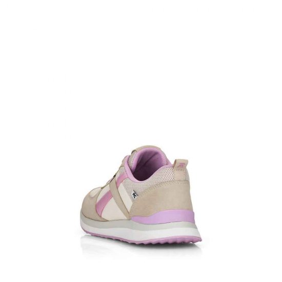 Rieker EVOLUTION Women's shoes | Style 42502 Athletic Lace-up Beige Combination - Click Image to Close