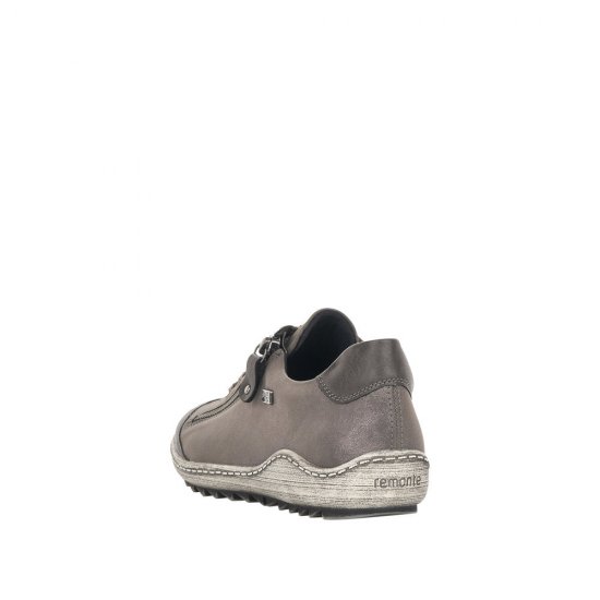 Remonte Women's shoes | Style R1402 Casual Lace-up with zip Grey - Click Image to Close
