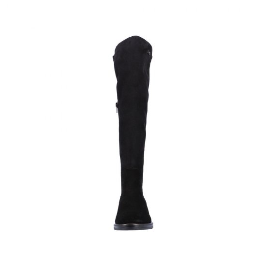 Remonte Suede Leather Women's' Tall Boots| D8387 Tall Boots Black - Click Image to Close