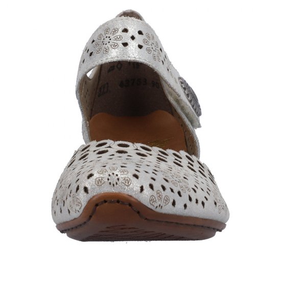 Rieker Women's shoes | Style 43753 Dress Open Shank Silver\/Platinum - Click Image to Close