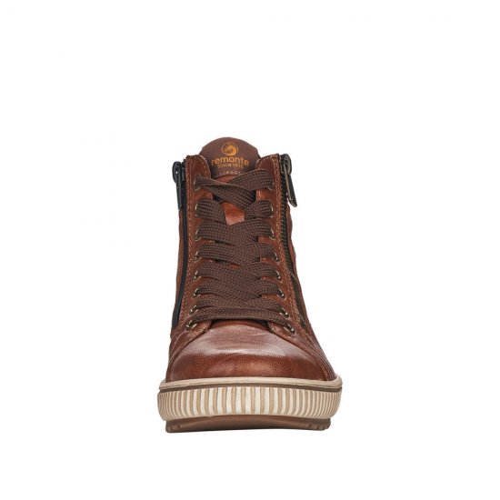 Remonte Synthetic Material Women's mid height boots| D0772-14 Mid-height Boots Brown - Click Image to Close