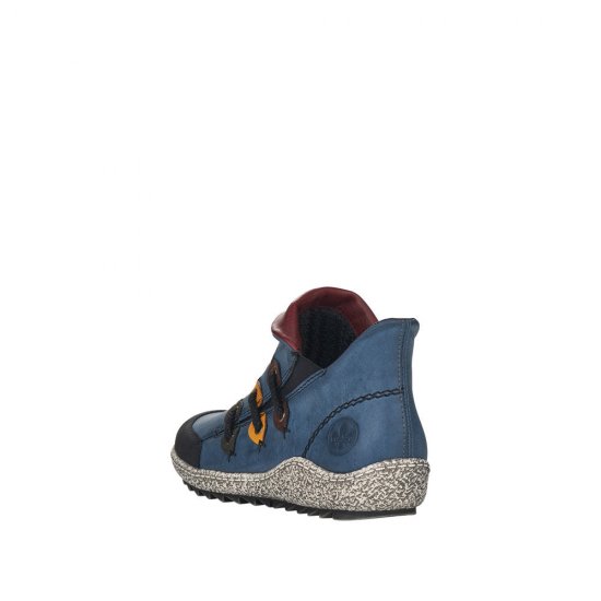 Rieker Synthetic Material Women's short boots| Z7582 Ankle Boots Blue Combination - Click Image to Close