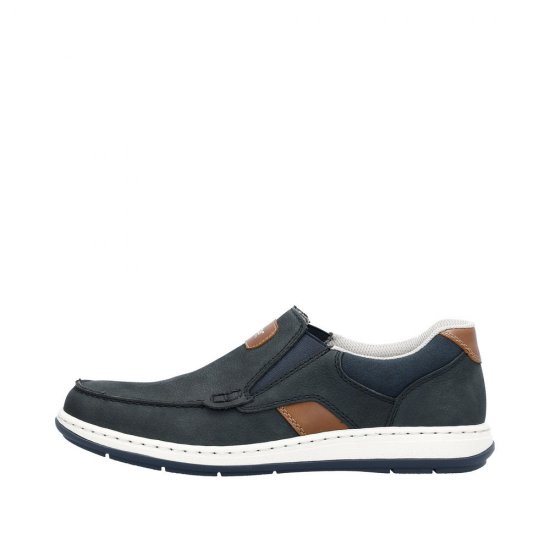Rieker Men's shoes | Style 17368 Casual Slip-on Blue - Click Image to Close