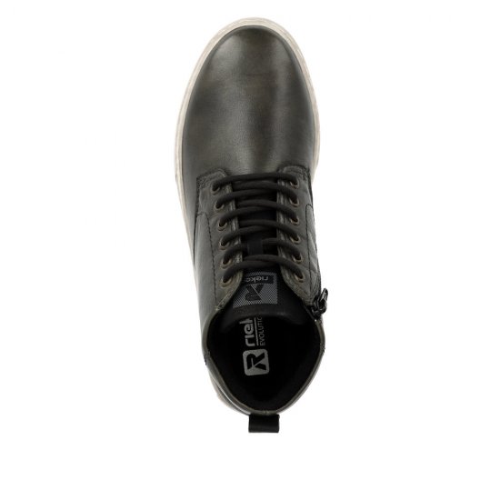 Rieker EVOLUTION Leather Men's Boots| U0762 Ankle Boots Green - Click Image to Close