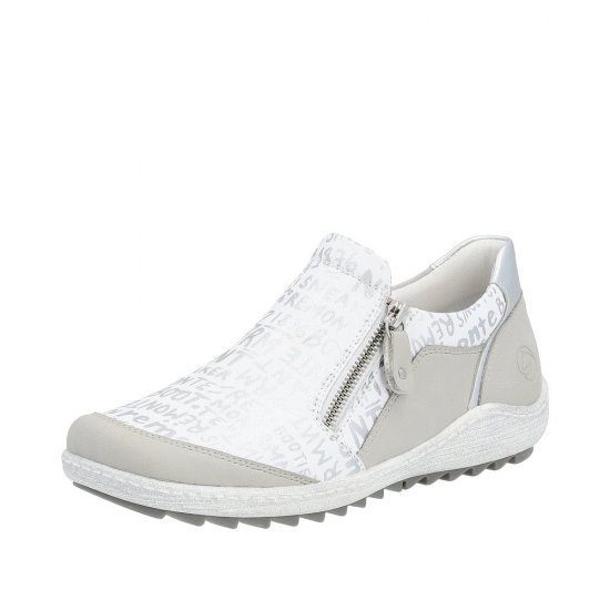 Remonte Women's shoes | Style R1428 Casual Zipper White Combination - Click Image to Close