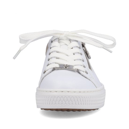 Rieker Women's shoes | Style L59A1 Athletic Lace-up with zip White Combination - Click Image to Close