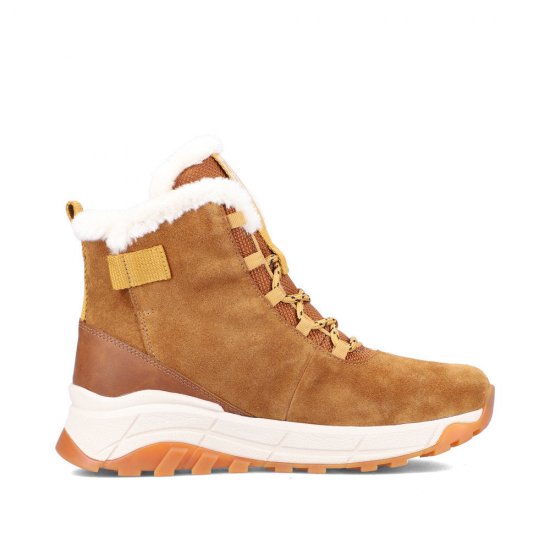 Rieker EVOLUTION Suede leather Women's Short Boots| W0060 Ankle Boots Brown - Click Image to Close