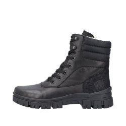 Rieker Leather Women's short boots. Z1042 Ankle Boots. Fiber Grip Black