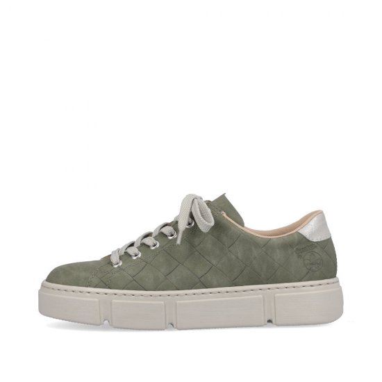 Rieker Women's shoes | Style N59W2 Athletic Lace-up Green - Click Image to Close