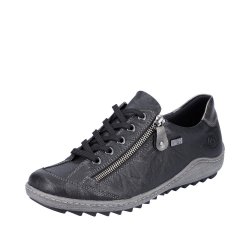 Remonte Women's shoes | Style R1402 Casual Lace-up with zip Black Combination