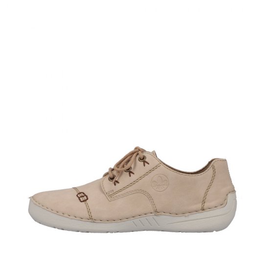 Rieker Women's shoes | Style 52520 Casual Lace-up Beige - Click Image to Close