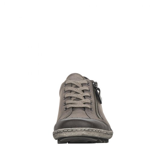Remonte Women's shoes | Style R1402 Casual Lace-up with zip Grey - Click Image to Close