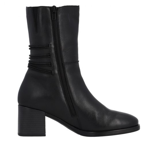 Remonte Leather Women's mid height boots| D0V71 Mid-height Boots Black - Click Image to Close