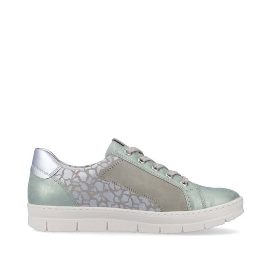 Remonte Women's shoes | Style D5821 Casual Lace-up with zip Green Combination - Click Image to Close
