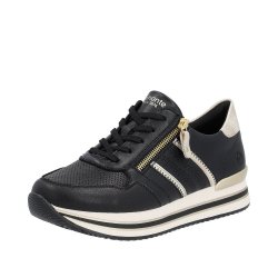 Remonte Women's shoes | Style D1318 Athletic Lace-up with zip Black Combination