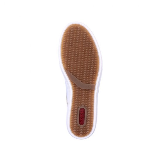 Rieker Women's shoes | Style L59A1 Athletic Lace-up with zip White Combination - Click Image to Close