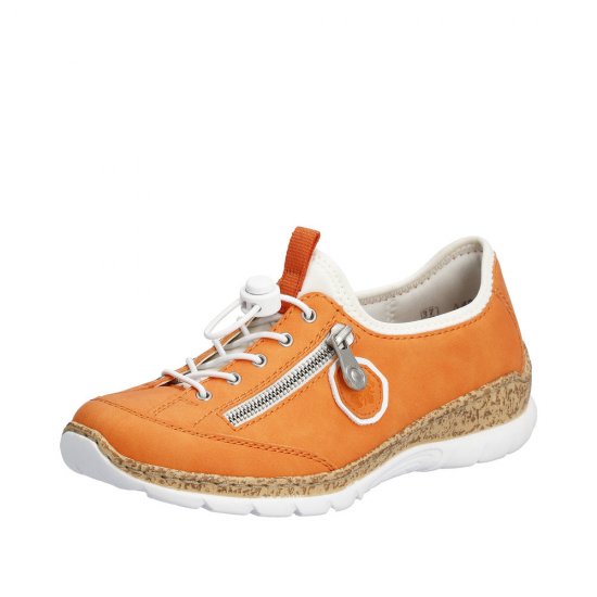 Rieker Women's shoes | Style N4263 Athletic Slip-on Orange - Click Image to Close