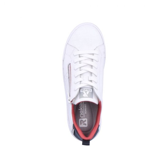 Rieker EVOLUTION Women's shoes | Style 41906 Athletic Lace-up with zip White - Click Image to Close