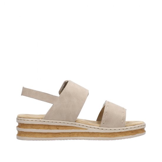 Rieker Women's sandals | Style 62950 Casual Sandal Beige - Click Image to Close