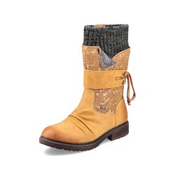 Rieker Synthetic leather Women's Mid height boots| 94783 Mid-height Boots Yellow Combination