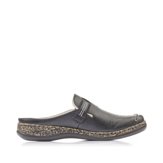 Rieker Women's shoes | Style 46393 Casual Clog Black - Click Image to Close