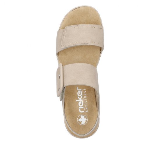 Rieker Women's sandals | Style 62950 Casual Sandal Beige - Click Image to Close