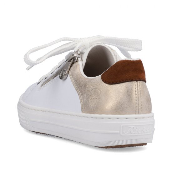Rieker Women's shoes | Style L59A1 Athletic Lace-up with zip White Combination - Click Image to Close