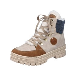 Rieker Synthetic Material Women's short boots| Z1810 Ankle Boots Beige Combination
