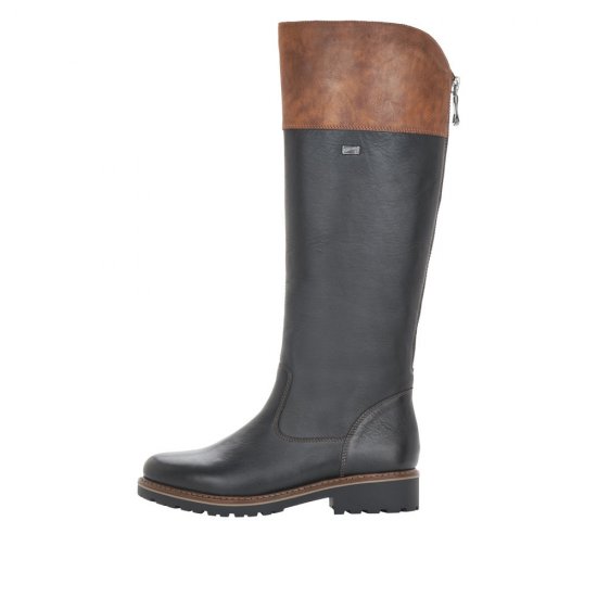 Remonte Leather Women's' Tall Boots| R6581 Tall Boots Black Combination - Click Image to Close
