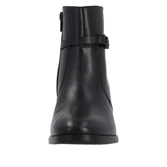 Remonte Leather Women's mid height boots| D0V73 Mid-height Boots Black - Click Image to Close