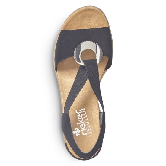 Rieker Women's sandals | Style 624H6 Dress Sandal Black - Click Image to Close
