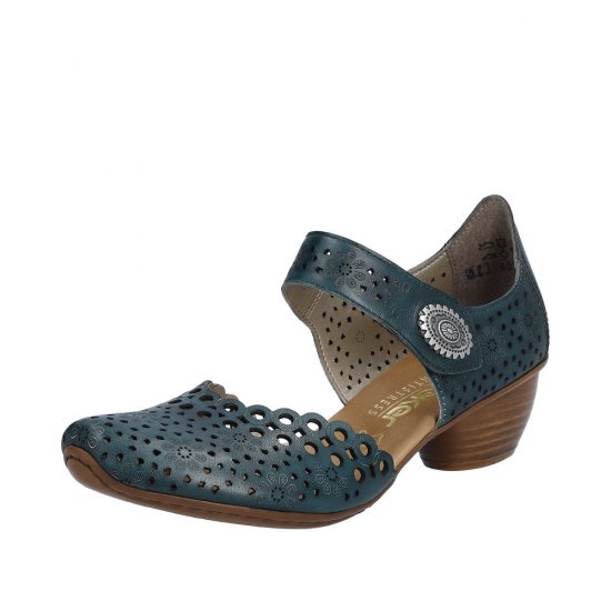 Rieker Women's shoes | Style 43753 Dress Open Shank Blue - Click Image to Close