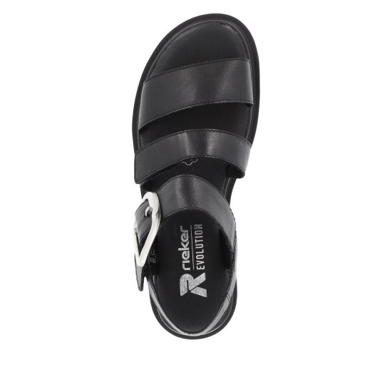 Rieker EVOLUTION Women's sandals | Style W1650 Casual Sandal Black - Click Image to Close