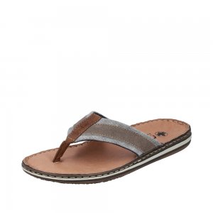 Rieker Men's sandals | Style 21095 Casual Flip Flop Grey Combination