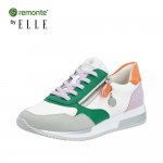 Remonte Women's shoes | Style D0H01 Athletic Lace-up with zip White Combination