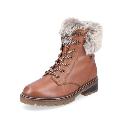 Remonte Leather Women's Short Boots| D0B74 Ankle BootsFiber Grip Brown Combination