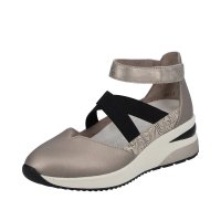 Remonte Women's shoes | Style D2411 Athletic Ballerina with Strap Metallic