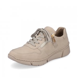 Rieker Women's shoes | Style M0131 Athletic Lace-up with zip Beige