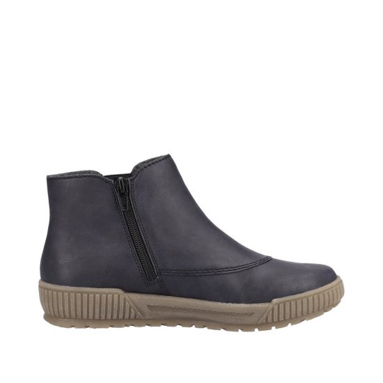 Rieker Synthetic Material Women's short boots| N0751 Ankle Boots Blue - Click Image to Close