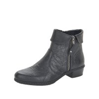 Rieker Leather Women's short boots| Y07A8 Ankle Boots Black