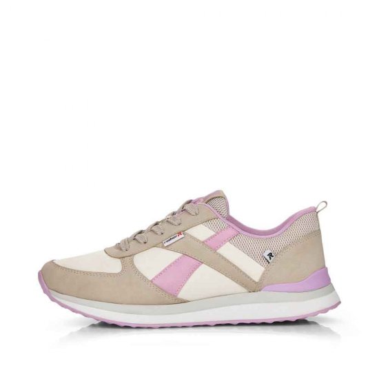 Rieker EVOLUTION Women's shoes | Style 42502 Athletic Lace-up Beige Combination - Click Image to Close