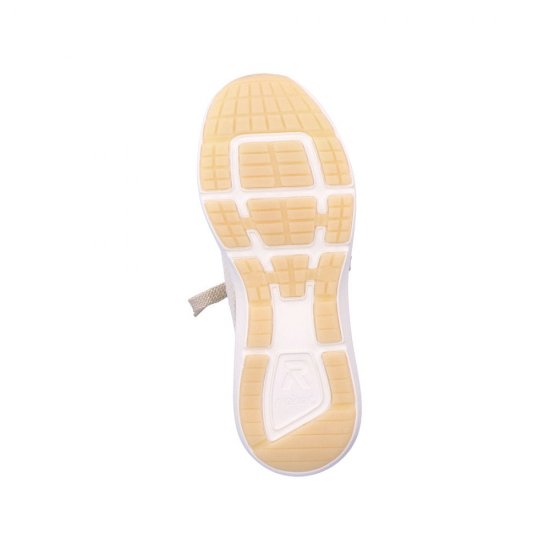 Rieker EVOLUTION Women's shoes | Style 42109 Athletic Slip-on Beige - Click Image to Close