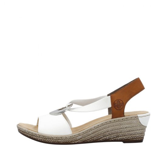Rieker Women's sandals | Style 624H6 Dress Sandal White Combination - Click Image to Close