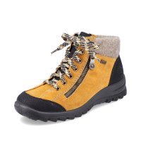Rieker Suede leather Women's short boots| L7132 Ankle Boots Yellow Combination