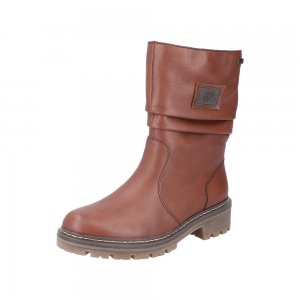 Rieker Synthetic Material Women's mid height boots| Y9260 Mid-height BootsFiber Grip Brown