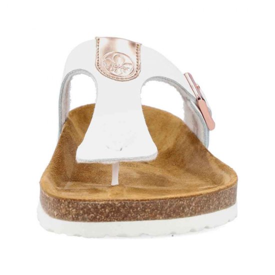 Rieker Women's sandals | Style V8391 Casual Flip Flop White - Click Image to Close